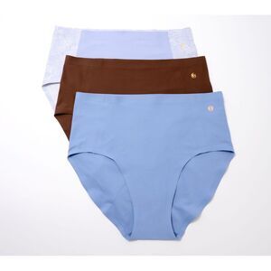 Maya J Women's Plus Sz Panties One Size High-Waisted Retro Bikini Blue A643207